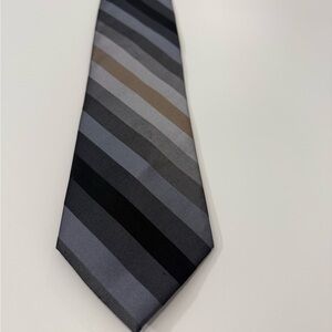 Calvin Klein Silk Striped Men's Tie in Black and Gray